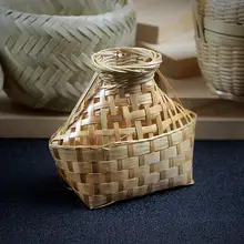 刺身盛り付け用 竹編み小バスケット【中華風・寿司用・創意デコレーション】（セットアップ対応）