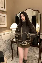 デザイン性に優れた保温性ファーコート【ウサギ毛使用・スエード仕上げ】