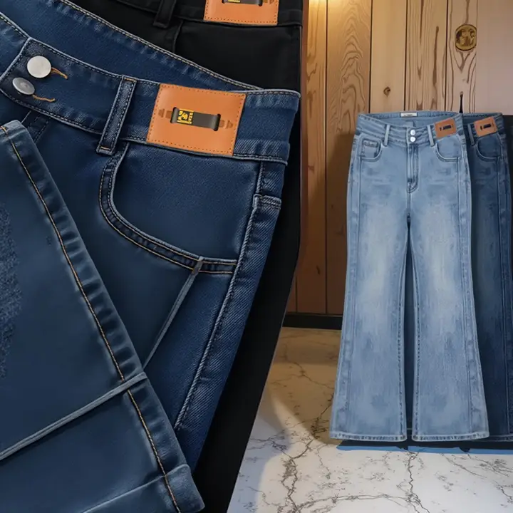 レディース ハイウエスト ダメージデニムパンツ【梨型シルエット・極上の柔らかさ・ストレッチ】（セットアップ対応）