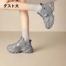 平底ハイヒールレースアップシューズ【丸いつま先・素材コンビネーション・冬用】