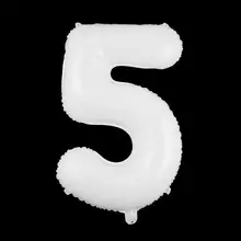 純白色の数字バルーン【アルミフィルム・誕生日パーティー用・装飾】