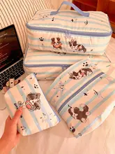 可愛い犬デザインの旅行用収納バッグ【大容量・防水・衣類整理用】