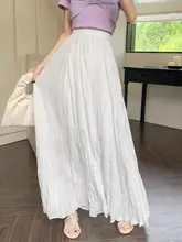 肌理感の白いハイウエストAラインスカート【夏用・ストレッチ・ひざ下丈・大きなフレア】（セットアップ対応）