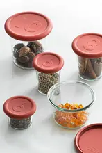 防塵密封シリコンカバー【丸型ガラスジャー用・キッチンアクセサリー・水カップ用】
