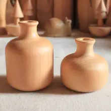 無垢材使用！栓材のビンテージ風花瓶【ダイニングテーブル用・小型・インテリア飾り】