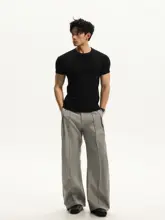 メンズフィットネスTシャツ【ショートスリーブ・スリムフィット・洗練されたデザイン】