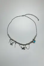 貝殻とヒトデのメタルタッセルネックレス【ビーズデザイン・セレブ感・個性的】