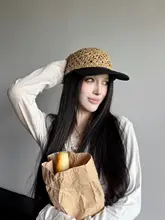 海藻編み透かしデザインの女性用キャップ【通気性・夏用・UVカット】