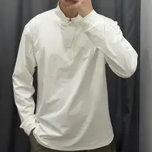 男女兼用速乾透湿ロングスリーブTシャツ【半ラウンドジッパー・UVカット】（セットアップ対応）