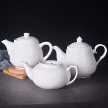 白色陶器ティーポット【大容量・カフェスタイル・クリエイティブデザイン】