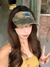 機能的な迷彩デザインの空頂帽子【夏用・アウトドア・日焼け対策】