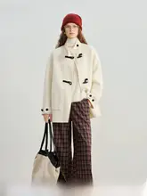 白色ショートウールダブルフェイスコート【女性用・小柄サイズ】