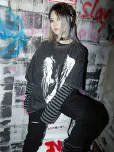 アーバンスタイル長袖Tシャツ【ダークストライプ・アンダーグラウンドデザイン】（セットアップ対応）