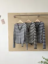 ゆったりデザインの長袖ニットトップス【二重風・女性用・カジュアル・オールシー ズン】（セットアップ対応）