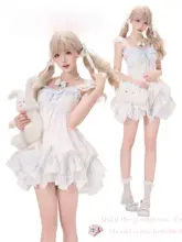 2点セット レディース ワンピース チュリップパンツ 花柄 ブルー ホワイト ガーリー デイリー