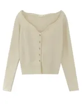 上品なデザインのピンクニットカーディガン【Vネック・秋用】（セットアップ対応）