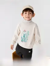子供用 裏起毛パーカー【ハイネック・プリントデザイン・秋冬用】