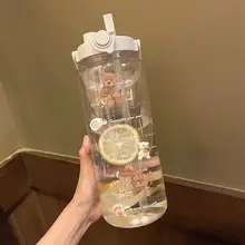ダブルドリンク大容量スポーツボトル【耐高温・プラスチック・ストロー付き】