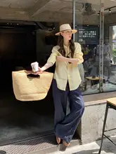 春季新作カジュアルパンツ【女性用・シルエット・ストレート・ロング】