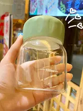 ガラス製飲料カップ【女性向け・シェイカータイプ・ハンドル付き・豆乳・牛乳・コーヒー用】
