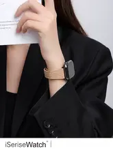 真皮リザード柄Apple Watchバンド【女性用・磁気留め具・夏用・41mm・45mm対応】
