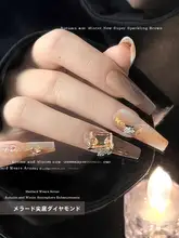 美拉德 ネイル用透け底お洒落ダイヤモンド装飾【長方形・楕円・ミックスセット】