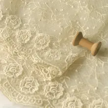 多色刺繍メッシュ生地【衣裙の裾飾り・手作りDIYカーテン用・ロリータファブリック】