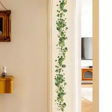 窓辺のインテリアに最適！グリーン植物の葉っぱとツルの壁貼りステッカー【防水・移動可能・粘着タイプ】