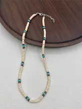 ボヘミアンスタイルのココナッツシェルとウッドビーズのネックレス【ファッション・ユニセックス・レトロデザイン】