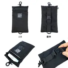 軽量ネックポーチ【男女兼用・ブラック・ナイロン製・携帯電話・パスポート用・ジッパー付き】