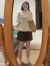 レトロ風ハイウエストコーデュロイショートパンツ【シンプルで着回し自在・女性用・秋向け】
