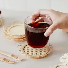 Coaster 家庭用 手作り竹編み 複雑なデザイン