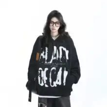 パーカー ユニセックス レディース グラフィティ柄 裏起毛 オーバーサイズ アメリカン風 ストリート