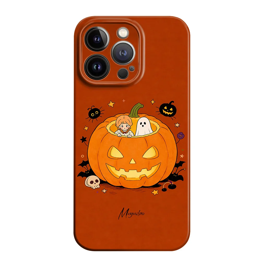 可愛いデザインのハロウィン用南瓜スマホケース：2026年流行のフィンスタイルで楽しめる二合一保護ケース