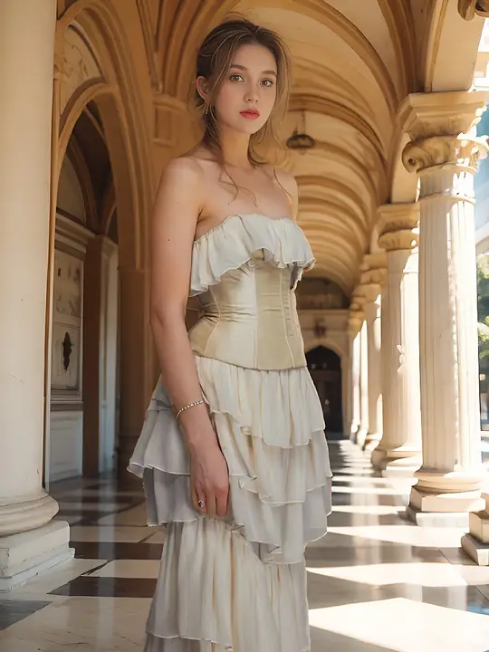 フランス風レトロなマーメイドフリルドレス【オフショルダー・ウエストマーク・パーティー用】