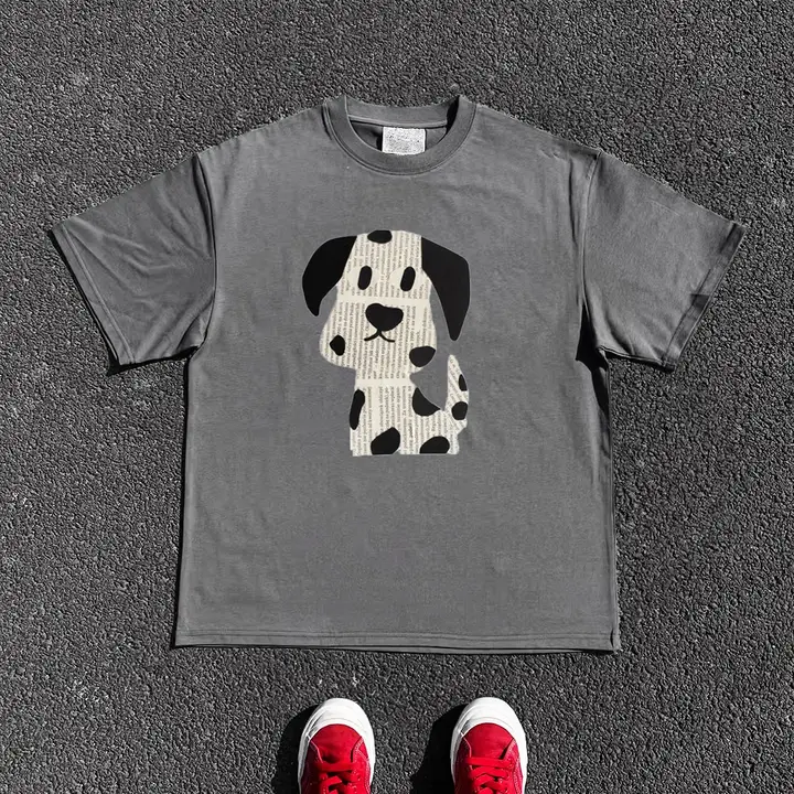 ダルメシアンプリント 男女兼用 短袖Tシャツ【軽量・透け防止・ユニークデザイン】