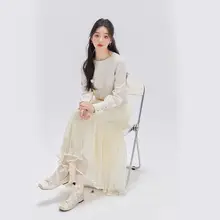 大きめフレアスカート【優雅なシフォン・春夏用・ウエストゴム】