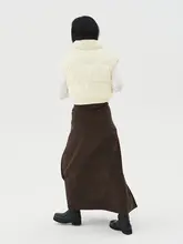 半高領の短丈ダウンジャケット【取り外し可能な袖・レディース・ブラック・冬用】