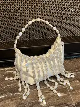 ハンドバッグ レディース 個性的デザイン ハンドメイド ビーズ フリンジ フレンチ風 エレガント 上品 着回し パーティーバッグ
