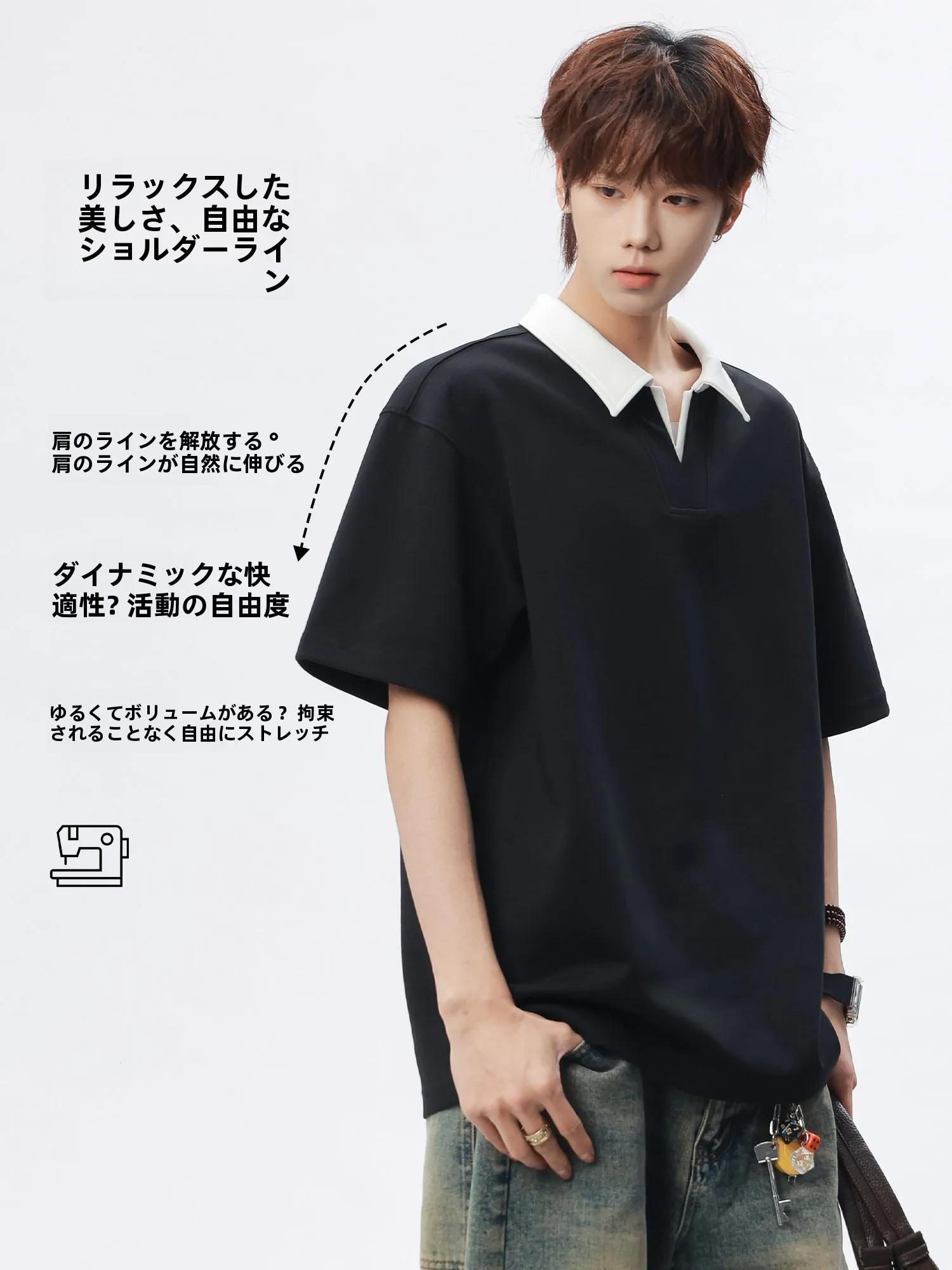 6月に着る服としておすすめの大人用半袖Tシャツ：アイスシルク素材の偽二重デザイン