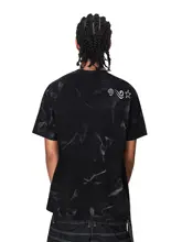 半袖Tシャツ メンズ クルーネック 水玉 ぼかし染め ヴィンテージ加工 アメリカン風 ストリート インスタ映え 夏
