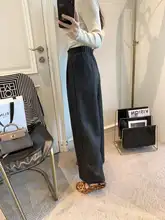 裏起毛のワイドパンツ【秋冬用・ハイウエスト・スリムフィット・カジュアル】（セットアップ対応）