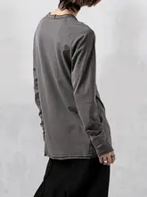 GAOSTUDIOS 無地コットン長袖Tシャツ【メンズ・薄手・裏地2層・ルーズフィット・春用】