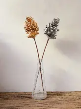 プラスチック製 松の実デザイン ゴールドクリスマス装飾【シルバーの挿し木・手作りDIY材料】