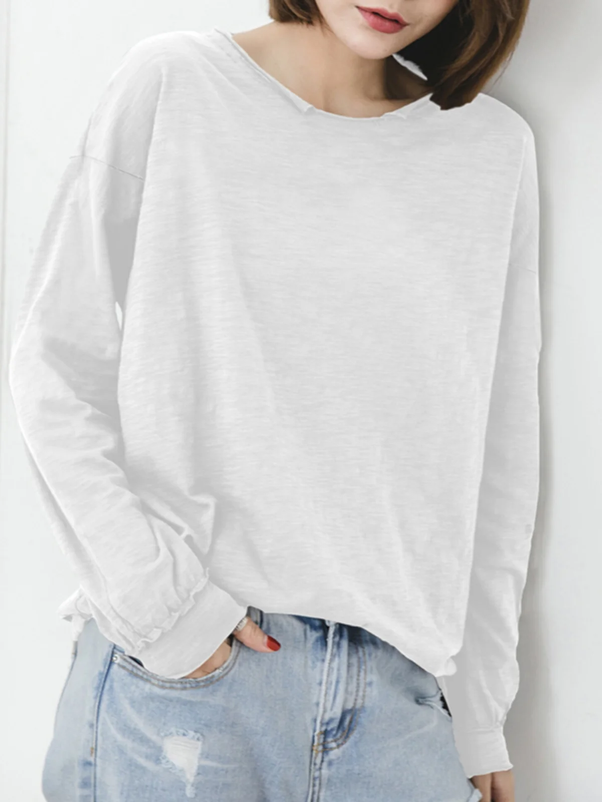 春コーデ レディース | バンブーストライプコットン長袖Tシャツの着心地とデザイン特徴