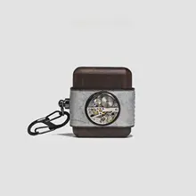 ハンドメイドのパンク風レトロイヤフォンケース【Apple AirPods対応・本革仕上げ・高級感】