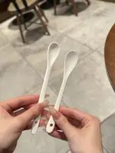 純白陶製ミニスプーン【コーヒーかき混ぜ用・キッチン調味用】