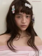 春のピクニック小熊のリボンデザインアクリルヘアクリップ【かわいらしいハーフアップ用】
