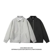 グレーのクリーンフィット翻おりフーディーカーディガン【ダブルジッパー・したスタイル・春秋用】