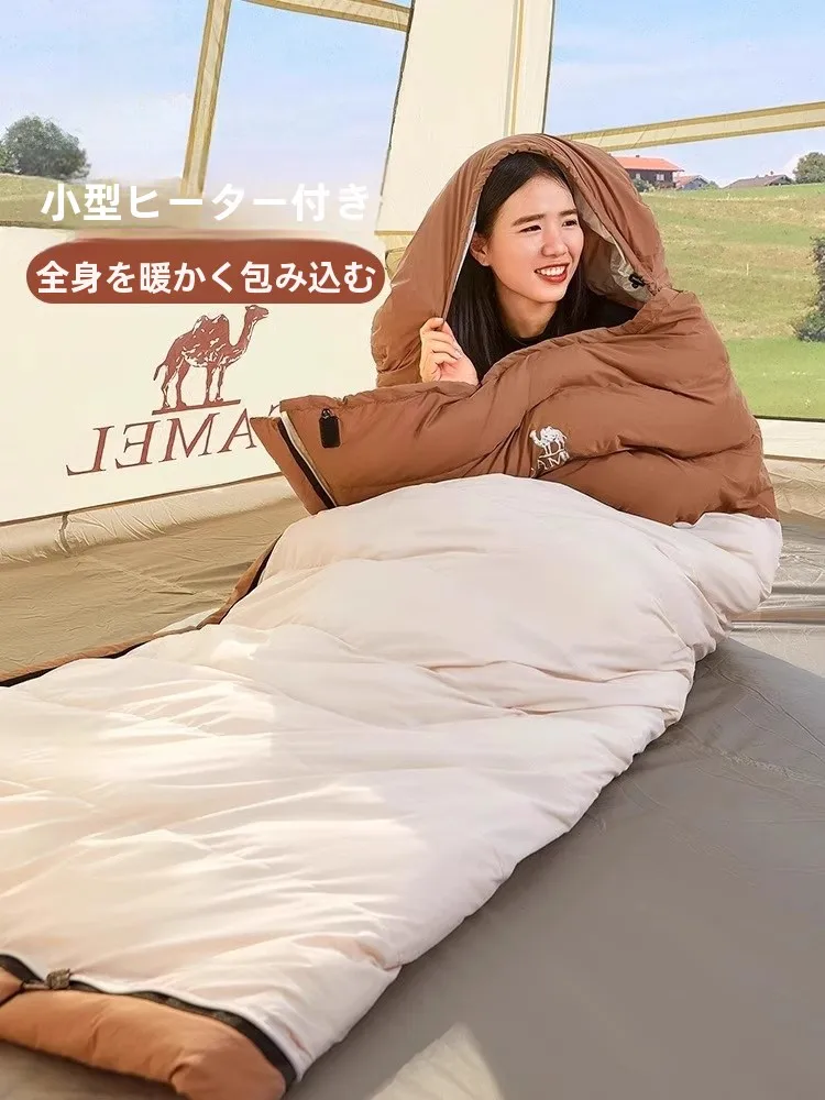 雪中キャンプ用の防寒スリーピングバッグ Camel 厚手モデルの実用性と性能解析